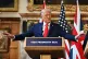 US President Donald Trump during a press conference with Prime Minister Sir Keir Starmer at Chequers, near Aylesbury in Buckinghamshire, on day two of the president's second state visit to the UK, September 18, 2025