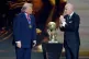 FIFA President Gianni Infantino, right, awards President Donald Trump with the FIFA Peace Prize during the draw for the 2026 soccer World Cup at the Kennedy Center in Washington, December 5, 2025