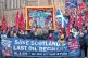 EMPHASIS ON PLAN: Members of the Unite rally at the Scottish Parliament in November last year in protest at Petroineos plans to close Grangemouth oil refinery
