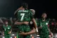 Nigeria's Victor Osimhen (centre) celebrates with Nigeria's Ademola Lookman (front) after scoring his side's third goal during the Africa Cup of Nations round of 16 soccer match between Nigeria and Mozambique in Fez, Morocco, January 5, 2026