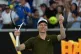 Jannik Sinner of Italy celebrates after defeating his compatriot Luciano Darderi in their fourth round match at the Australian Open tennis championship in Melbourne, Australia, Monday, Jan. 26, 2026