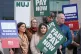 Members of the National Union of Journalists (NUJ) who work at STV take part in a picket outside their studios in Glasgow, after rejecting the company's latest pay offer, May 1, 2024