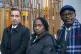 Lawyer Aamer Anwar (left), with Shehu Bayoh's sister Kadi Johnson (centre) and her husband Ade Johnson (right) speak to the media outside the Scottish Parliament in Holyrood, Edinburgh, November 13, 2025