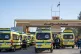 Ambulances line up to enter the Egyptian gate of the Rafah crossing on the way to the Gaza Strip, in Rafah, Egypt, February 1, 2026