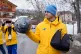 Ukrainian skeleton athlete Vladyslav Heraskevych holds his crash helmet as he stands outside the sliding center at the 2026 Winter Olympics, in Cortina d'Ampezzo, Italy, February 12, 2026