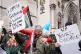 Protesters celebrate outside the High Court, central London, where Dame Victoria Sharp, Mr Justice Swift and Mrs Justice Steyn have ruled in favour of Palestine Action's co-founder Huda Ammori's challenge over the ban of the organisation as a terror group, February 13, 2026