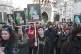 FINDING COMMON CAUSE: Supporters of the Irish rap group Kneecap outside the Royal Courts of Justice in London with London Irish Brigade solidarity placards for Mo Chara