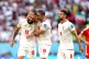 Iran's Roozbeh Cheshmi (left), Majid Hosseini and Morteza Pouraliganji celebrate at the end of the FIFA World Cup Group B match at the Ahmad Bin Ali Stadium, Al-Rayyan, November 25, 2022