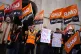 British Medical Association (BMA) staff on the GMB picket line outside BMA House, in Tavistock Square, London, on the first day of a two-day walkout amid their dispute with the government over pay, March 27, 2026