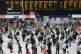 Commuters at Waterloo Station in London