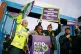 Ambulance workers on the picket line outside London Ambulance Service (LAS) in Deptford, south-east London, during a strike by members of the Unison union in the long-running dispute over pay and staffing, February 10, 2023
