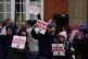 Demonstrators take part in a 