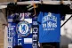 Chelsea merchandise for sale outside the ground ahead of the Premier League match at the Stamford Bridge, London, April 18, 2026