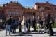 Journalists stand outside of the Casa Rosada government headquarters after President Javier Milei blocked their access, in Buenos Aires, Argentina, April 23, 2026
