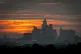 The sun rises behind the London skyline, London, August 07, 2025