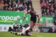 Leicester Tigers' Freddie Steward is tackled by Bristol Bears' Benhard Janse van Rensburg during the Gallagher PREM match at the Mattioli Woods Welford Road Stadium, Leicester, March 22, 2026
