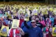 Liverpool fans holding Show FSG the Yellow Card flyers, in protest against the planned ticket price increases, pictured during the Premier League match between Liverpool and Crystal Palace at Anfield, Liverpool, April 25, 2026