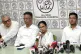 OUTBID BY THE STATE:Trinamool Congress chief Mamata Banerjee, second right addresses a press conference after her party failed to secure a majority in the West Bengal Legislative Assembly election, in Kolkata, India last Tuesday
