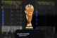 The World Cup trophy is shown during the opening ceremony of the International Broadcast Center, June 1, 2026, in Dallas