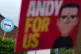 Campaign posters for Andy Burnham and for the Reform UK party are displayed in the town of Ashton-in-Makerfield before the forthcoming Makerfield by-election, in Greater Manchester, England, Tuesday, June 9, 2026