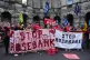 Climate activists from Greenpeace and Uplift during a demonstration outside the Scottish Court of Session, Edinburgh, on the first day of the Rosebank and Jackdaw judicial review hearing, November 12, 2024