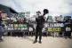 Animal Justice Project activists protest outside Lowfields F