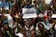 Supporters of opposition leader Raila Odinga attend a mock 