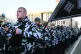 Members of the neonazi Azov battalion march through Kiev