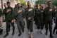 Hezbollah march at a funeral on October 10 2023 for two memb