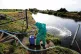 An Environment Agency worker treats the River Trent at Yoxha