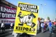 'Fascism Never Again': An anti-Golden Dawn placard on an ant