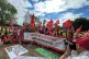 Dockers protest near the main gate of Felixstowe Port