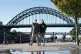 People walk past the Tyne Bridge in Newcastle
