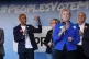 Chuka Umunna films on his mobile phone as Anna Soubry addres