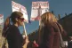 VOTING AGAINST WAR: Women on an anti-war protest in 2005 hol