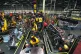 Workers on the production line at Nissan's Sunderland factor