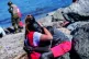 A worker with the Spanish Red Cross comforts a refugee in Sp