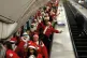 REBELS IN RED: A group of revellers gather for the raucous a