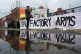 NO WAR: Protesters form a blockade outside weapons manufactu