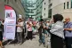 JVL members and supporters protest outside the BBC's offices