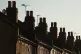 A general view of chimneys on a row of terraced residential 