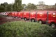 A row of Royal Mail delivery vans parked at Mount Pleasant M