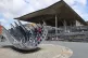 A view of the Senedd, the Welsh parliament building in Cardi
