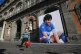 16-months old Andrea Cangiano plays with a ball in front of 