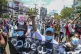 Anti-coup protesters march during a demonstration in Yangon,