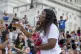 US Congresswoman Cori Bush speaks to crowds that attended a 