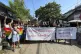 A small group of protesters against the military government 