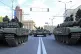 Tanks take part in the rehearsal of the military parade for 