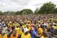 Supporters of Zimbabwean main opposition leader Nelson Chami