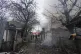 A firefighter works amongst debris in the aftermath of Russi